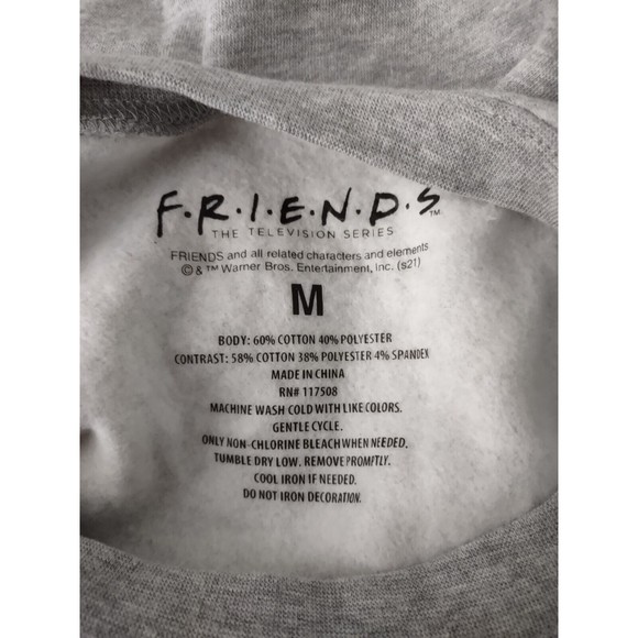 Friends Cropped Sweatshirt Womens Medium Kohls Gray - Picture 2 of 6